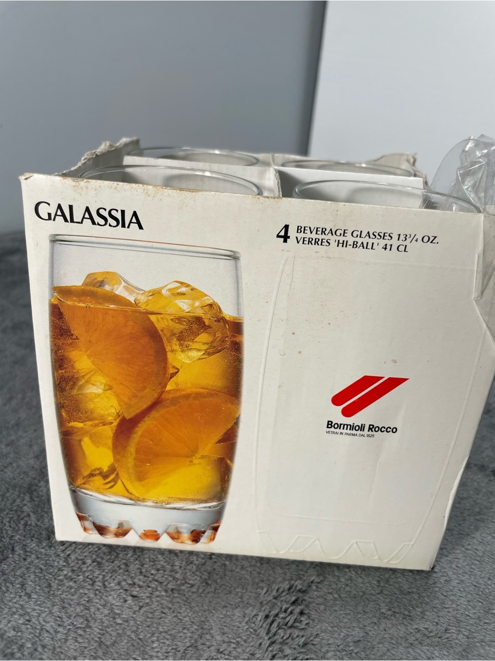 Bormioli Rocco Galassia Clear Beverage Glasses 3/4 oz Set of 4